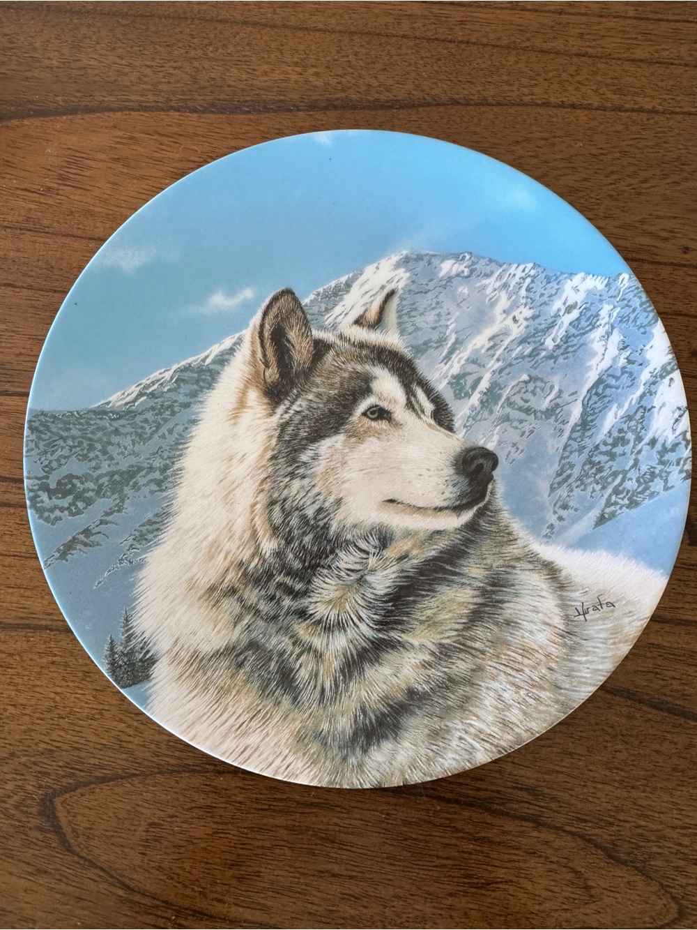 W.S. George “Solitary Watch” Wolf Collector Plate – Thomas Hirata – 1992